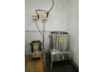 Nồi Điện Nấu Bún Cá Sứa 200 Lít Và Nồi 40 Lít Trụng Rau Bún